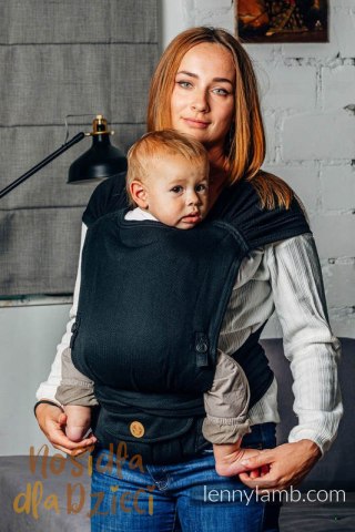 Moje Pierwsze Nosidełko LennyHybrid Half Buckle, splot jodełkowy, 100% bawełna , rozmiar standard - MAŁA JODEŁKA CZARNY HEBAN (
