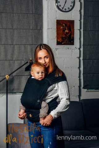 Moje Pierwsze Nosidełko LennyHybrid Half Buckle, splot jodełkowy, 100% bawełna , rozmiar standard - MAŁA JODEŁKA CZARNY HEBAN (