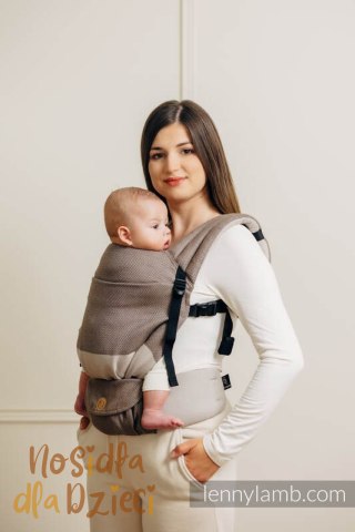 Moje Pierwsze Nosidełko LennyLight, splot jodełkowy, 100% bawełna , rozmiar standard - MAŁA JODEŁKA BABY CAFFE LATTE