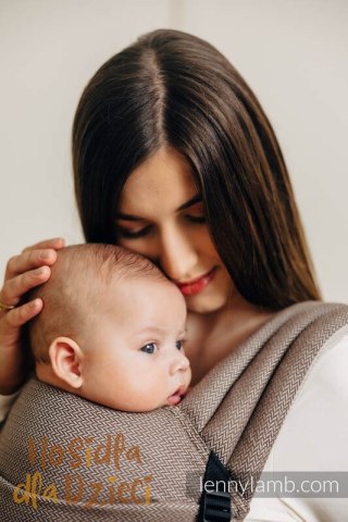 Moje Pierwsze Nosidełko LennyLight, splot jodełkowy, 100% bawełna , rozmiar standard - MAŁA JODEŁKA BABY CAFFE LATTE