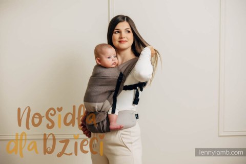 Moje Pierwsze Nosidełko LennyLight, splot jodełkowy, 100% bawełna , rozmiar standard - MAŁA JODEŁKA BABY CAFFE LATTE