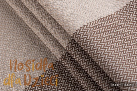 Moje Pierwsze Nosidełko LennyLight, splot jodełkowy, 100% bawełna , rozmiar standard - MAŁA JODEŁKA BABY CAFFE LATTE
