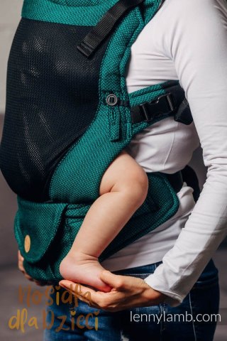 Moje Pierwsze Nosidełko Siatkowe LennyUpGrade, splot jodełkowy, (75% bawełna, 25% poliester) rozmiar standard - SZMARAGD