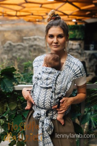 Nosidełko LennyHybrid Half Buckle, splot żakardowy, 100% wiskoza bambusowa , rozmiar standard - CATKIN - WILLOW (drugi gatunek)