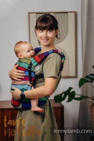 Nosidełko LennyLight z tkaniny skośno-krzyżowej, 100% bawełna , rozmiar standard - KARUZELA BARW (drugi gatunek)