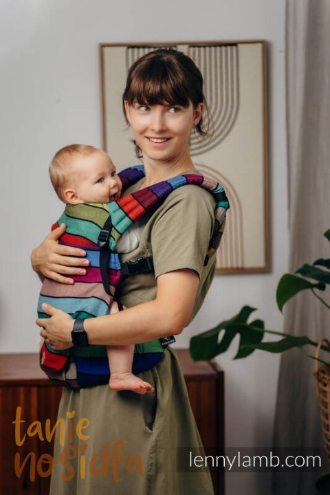 Nosidełko LennyLight z tkaniny skośno-krzyżowej, 100% bawełna , rozmiar standard - KARUZELA BARW (drugi gatunek)