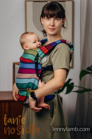 Nosidełko LennyLight z tkaniny skośno-krzyżowej, 100% bawełna , rozmiar standard - KARUZELA BARW (drugi gatunek)