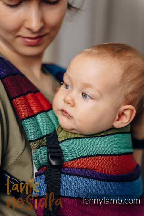 Nosidełko LennyLight z tkaniny skośno-krzyżowej, 100% bawełna , rozmiar standard - KARUZELA BARW (drugi gatunek)