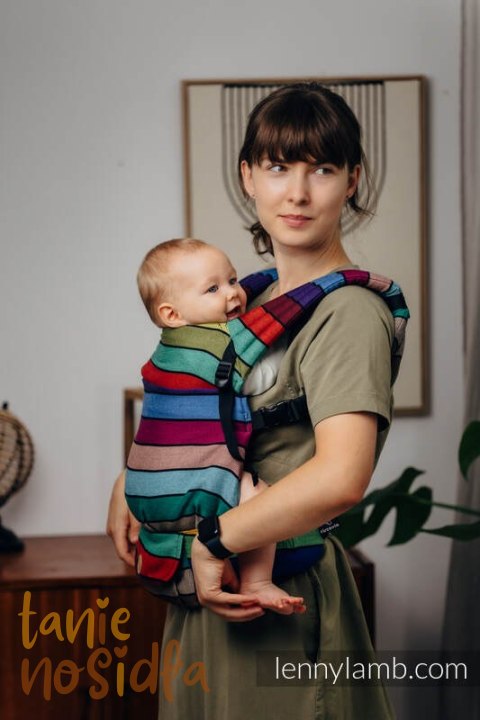 Nosidełko LennyLight z tkaniny skośno-krzyżowej, 100% bawełna , rozmiar standard - KARUZELA BARW (drugi gatunek)