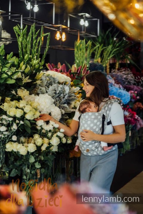 Nosidełko LennyLight z tkaniny żakardowej 100% bawełna , rozmiar standard - POLKA DOTS - PLOP