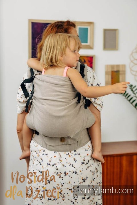 Nosidełko LennyPreschool z tkaniny skośno-krzyżowej 100% bawełna, rozmiar preschool - PEANUT BUTTER (drugi gatunek)