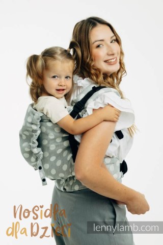 Nosidełko LennyPreschool z tkaniny żakardowej 100% bawełna, rozmiar preschool - POLKA DOTS - PLOP