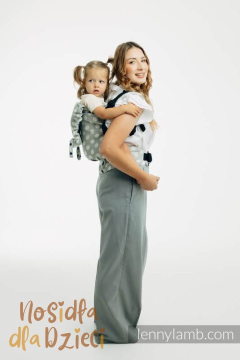 Nosidełko LennyPreschool z tkaniny żakardowej 100% bawełna, rozmiar preschool - POLKA DOTS - PLOP