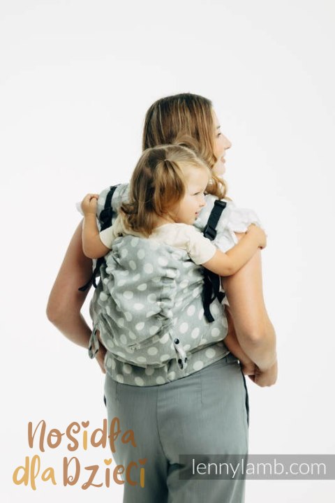 Nosidełko LennyPreschool z tkaniny żakardowej 100% bawełna, rozmiar preschool - POLKA DOTS - PLOP