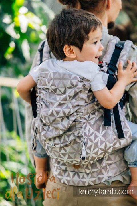 Nosidełko LennyPreschool z tkaniny żakardowej (55% bawełna, 45% TENCEL™), rozmiar preschool - HEXAFLOWERS - MIRROR (drugi gatun