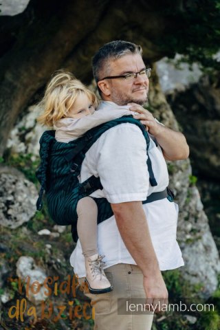 Nosidełko LennyPreschool z tkaniny żakardowej (63% bawełna, 37% wełna merino), rozmiar preschool - ZEBRA - SAVANNA (drugi gatun