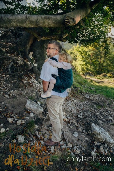 Nosidełko LennyPreschool z tkaniny żakardowej (63% bawełna, 37% wełna merino), rozmiar preschool - ZEBRA - SAVANNA (drugi gatun