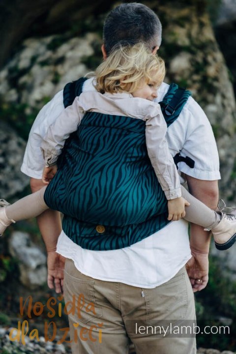 Nosidełko LennyPreschool z tkaniny żakardowej (63% bawełna, 37% wełna merino), rozmiar preschool - ZEBRA - SAVANNA (drugi gatun