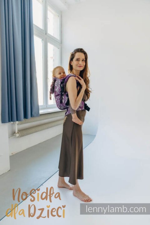 Nosidełko LennyPreschool z tkaniny żakardowej, rozmiar preschool (39% wełna merino, 28% bawełna czesana, 23% len, 10% jedwab tu