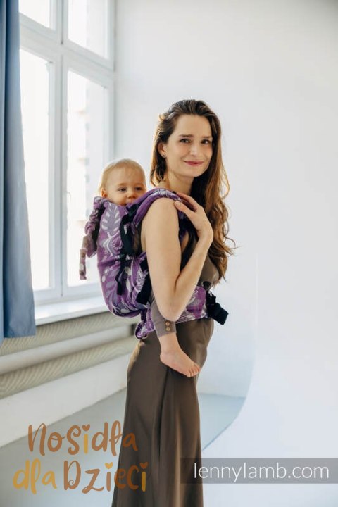 Nosidełko LennyPreschool z tkaniny żakardowej, rozmiar preschool (39% wełna merino, 28% bawełna czesana, 23% len, 10% jedwab tu