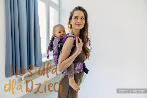 Nosidełko LennyPreschool z tkaniny żakardowej, rozmiar preschool (39% wełna merino, 28% bawełna czesana, 23% len, 10% jedwab tu