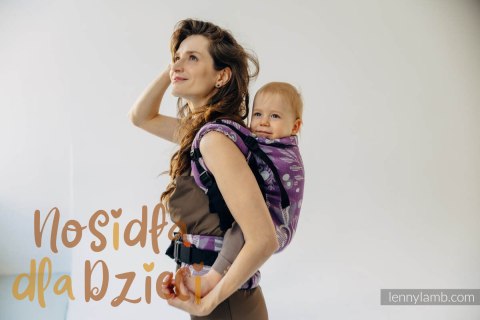 Nosidełko LennyPreschool z tkaniny żakardowej, rozmiar preschool (39% wełna merino, 28% bawełna czesana, 23% len, 10% jedwab tu