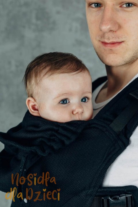 Moje Pierwsze Nosidełko Ergonomiczne LennyGo, splot jodełkowy, 100% bawełna , rozmiar Baby - MAŁA JODEŁKA CZARNY HEBAN (drugi ga