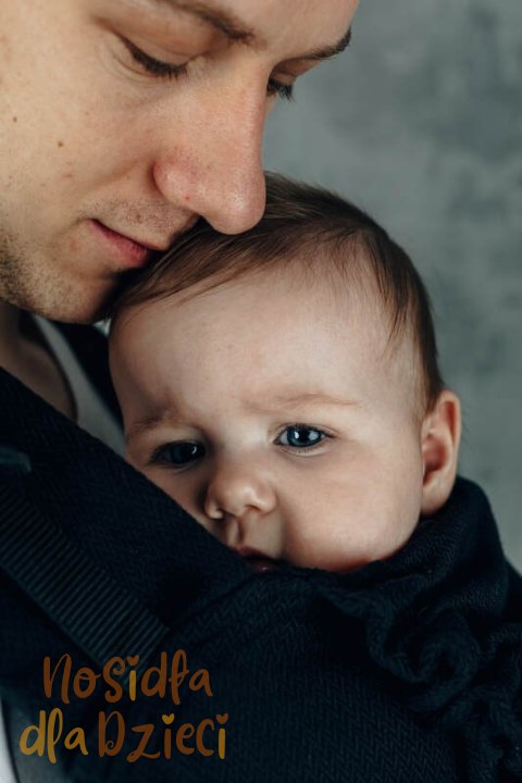 Moje Pierwsze Nosidełko Ergonomiczne LennyGo, splot jodełkowy, 100% bawełna , rozmiar Baby - MAŁA JODEŁKA CZARNY HEBAN (drugi ga