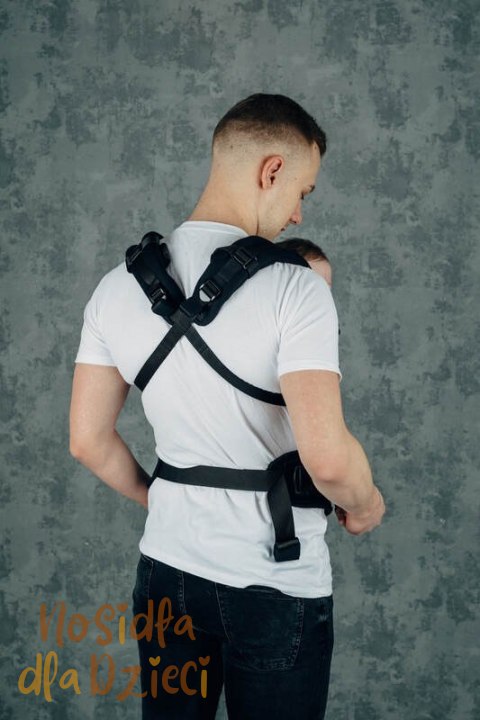 Moje Pierwsze Nosidełko Ergonomiczne LennyGo, splot jodełkowy, 100% bawełna , rozmiar Baby - MAŁA JODEŁKA CZARNY HEBAN (drugi ga