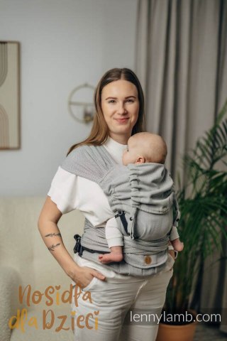 Moje Pierwsze Nosidełko LennyHybrid Half Buckle, splot jodełkowy, 100% bawełna , rozmiar standard - MAŁA JODEŁKA SZARA (drugi ga