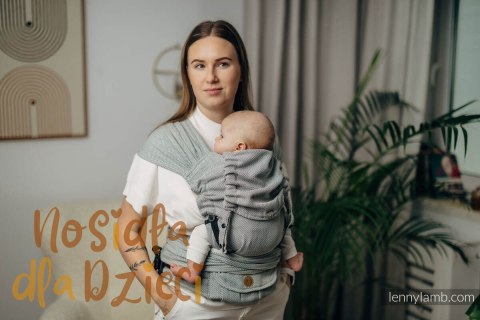 Moje Pierwsze Nosidełko LennyHybrid Half Buckle, splot jodełkowy, 100% bawełna , rozmiar standard - MAŁA JODEŁKA SZARA (drugi ga