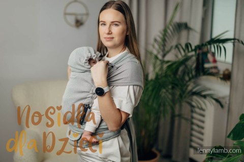 Moje Pierwsze Nosidełko LennyHybrid Half Buckle, splot jodełkowy, 100% bawełna , rozmiar standard - MAŁA JODEŁKA SZARA (drugi ga