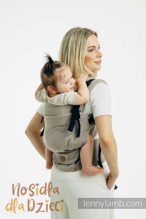 Moje Pierwsze Nosidełko LennyUpGrade PRO, splot jodełkowy, 100% bawełna , rozmiar standard - MAŁA JODEŁKA ALMOND