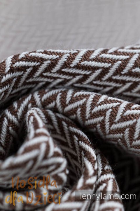 Moje Pierwsze Nosidełko LennyUpGrade PRO, splot jodełkowy, 100% bawełna , rozmiar standard - MAŁA JODEŁKA ALMOND