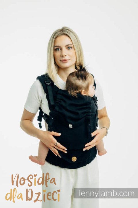 Moje Pierwsze Nosidełko LennyUpGrade PRO, splot jodełkowy, 100% bawełna , rozmiar standard - MAŁA JODEŁKA CZARNY HEBAN