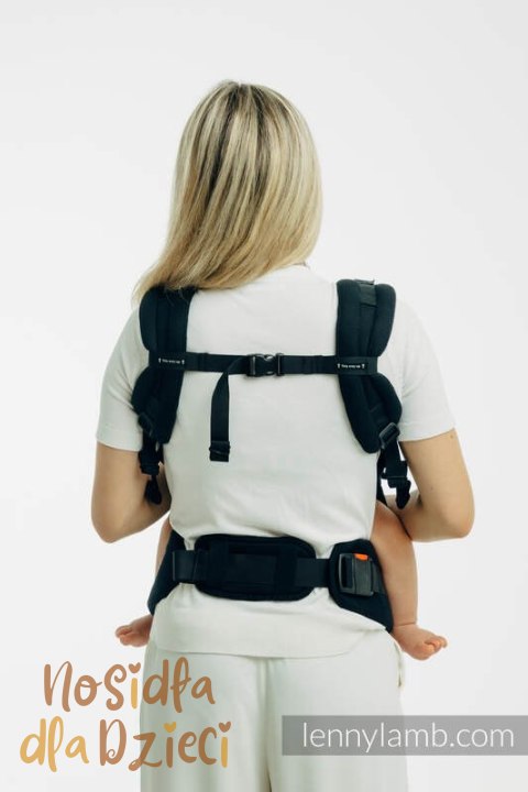 Moje Pierwsze Nosidełko LennyUpGrade PRO, splot jodełkowy, 100% bawełna , rozmiar standard - MAŁA JODEŁKA CZARNY HEBAN