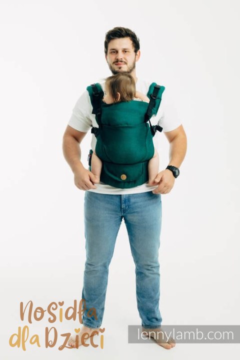 Moje Pierwsze Nosidełko LennyUpGrade PRO, splot jodełkowy, 100% bawełna , rozmiar standard - SZMARAGD