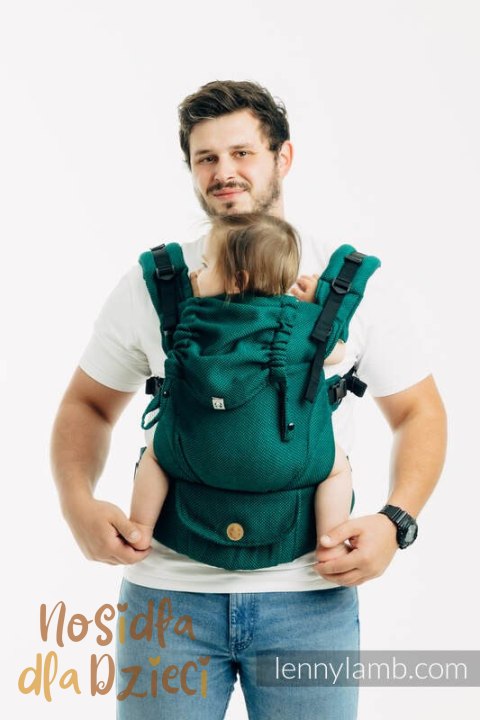 Moje Pierwsze Nosidełko LennyUpGrade PRO, splot jodełkowy, 100% bawełna , rozmiar standard - SZMARAGD
