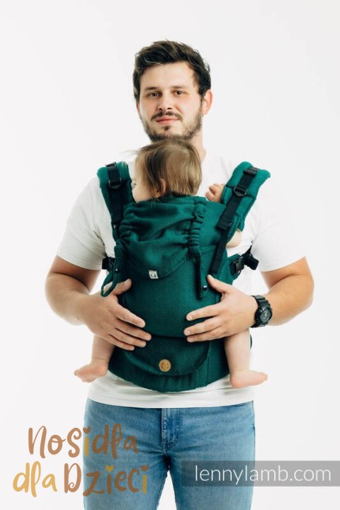 Moje Pierwsze Nosidełko LennyUpGrade PRO, splot jodełkowy, 100% bawełna , rozmiar standard - SZMARAGD