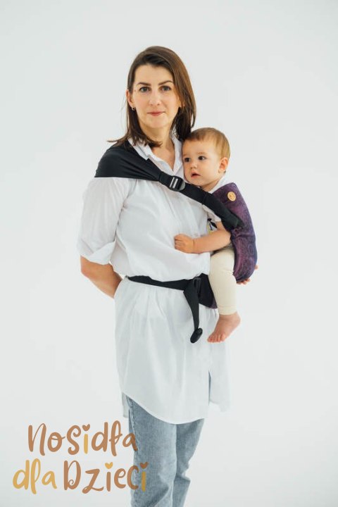 Nosidełko LennyHip (1/2 Nosidełka LennyTwin) z tkaniny żakardowej 100% bawełna, rozmiar standard - DZIKIE WINO - BOUQUET (drugi 