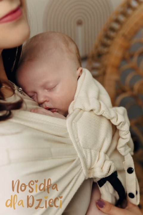 Nosidełko LennyHybrid Half Buckle, splot jodełkowy, 100% bawełna , rozmiar standard - MAŁA JODEŁKA LUCE (drugi gatunek)