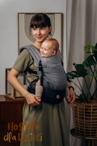 Nosidełko LennyLight, splot jodełkowy, 100% bawełna , rozmiar standard - MAŁA JODEŁKA OMBRE SZARY (drugi gatunek)