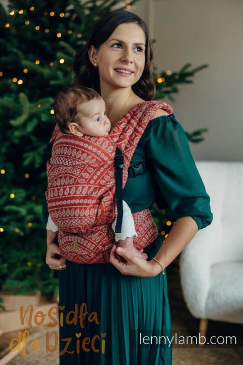 Nosidełko LennyLight z tkaniny żakardowej 100% bawełna , rozmiar standard - PAWI OGON - HOLIDAY