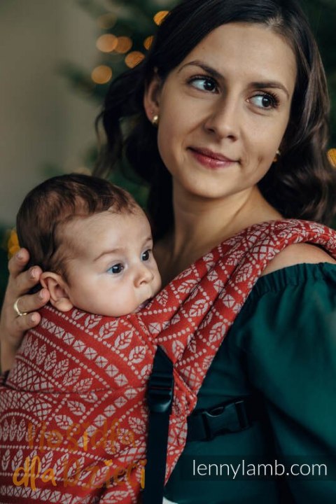 Nosidełko LennyLight z tkaniny żakardowej 100% bawełna , rozmiar standard - PAWI OGON - HOLIDAY