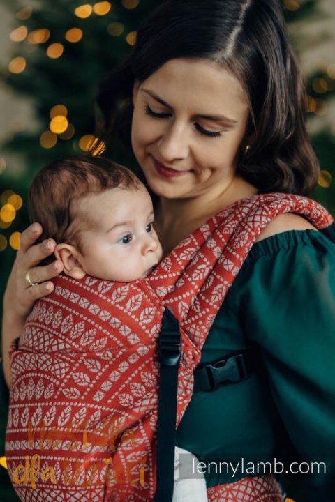 Nosidełko LennyLight z tkaniny żakardowej 100% bawełna , rozmiar standard - PAWI OGON - HOLIDAY