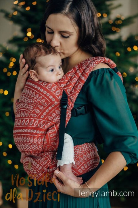 Nosidełko LennyLight z tkaniny żakardowej 100% bawełna , rozmiar standard - PAWI OGON - HOLIDAY