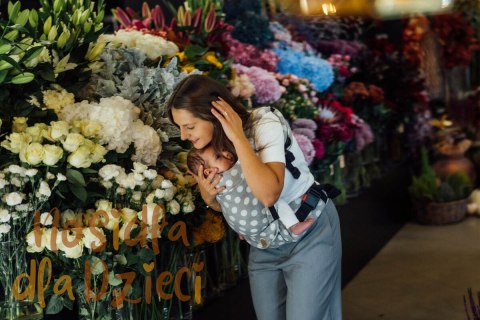 Nosidełko LennyLight z tkaniny żakardowej 100% bawełna , rozmiar standard - POLKA DOTS - PLOP (drugi gatunek)