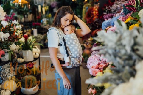 Nosidełko LennyLight z tkaniny żakardowej 100% bawełna , rozmiar standard - POLKA DOTS - PLOP (drugi gatunek)