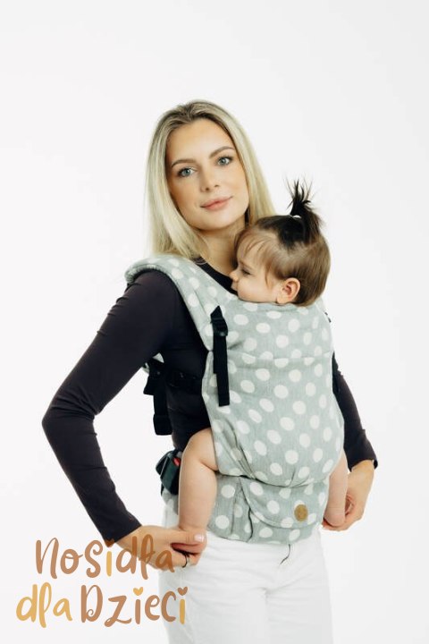 Nosidełko LennyLight z tkaniny żakardowej 100% bawełna , rozmiar standard - POLKA DOTS - PLOP (drugi gatunek)