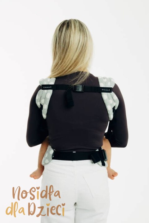 Nosidełko LennyLight z tkaniny żakardowej 100% bawełna , rozmiar standard - POLKA DOTS - PLOP (drugi gatunek)